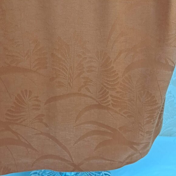 Tommy Bahama Size Large 100% Silk Rust Color Button Front Short Sleeve Shirt - Picture 9 of 13
